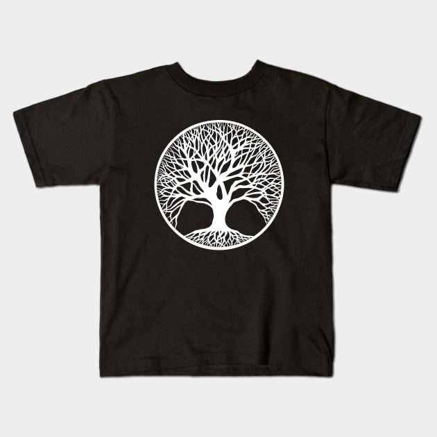 Outline Tree Of Life Kids T-Shirt by OccultOmaStore